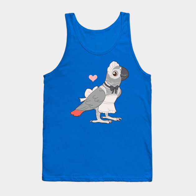 African Grey Maid Bird Tank Top by owlapin